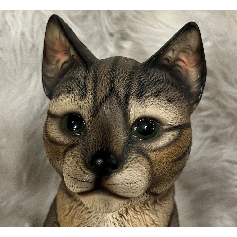 Vintage Harvey Knox Cat Statue‎ Figurine Gray Tabby Numbered Japan 12